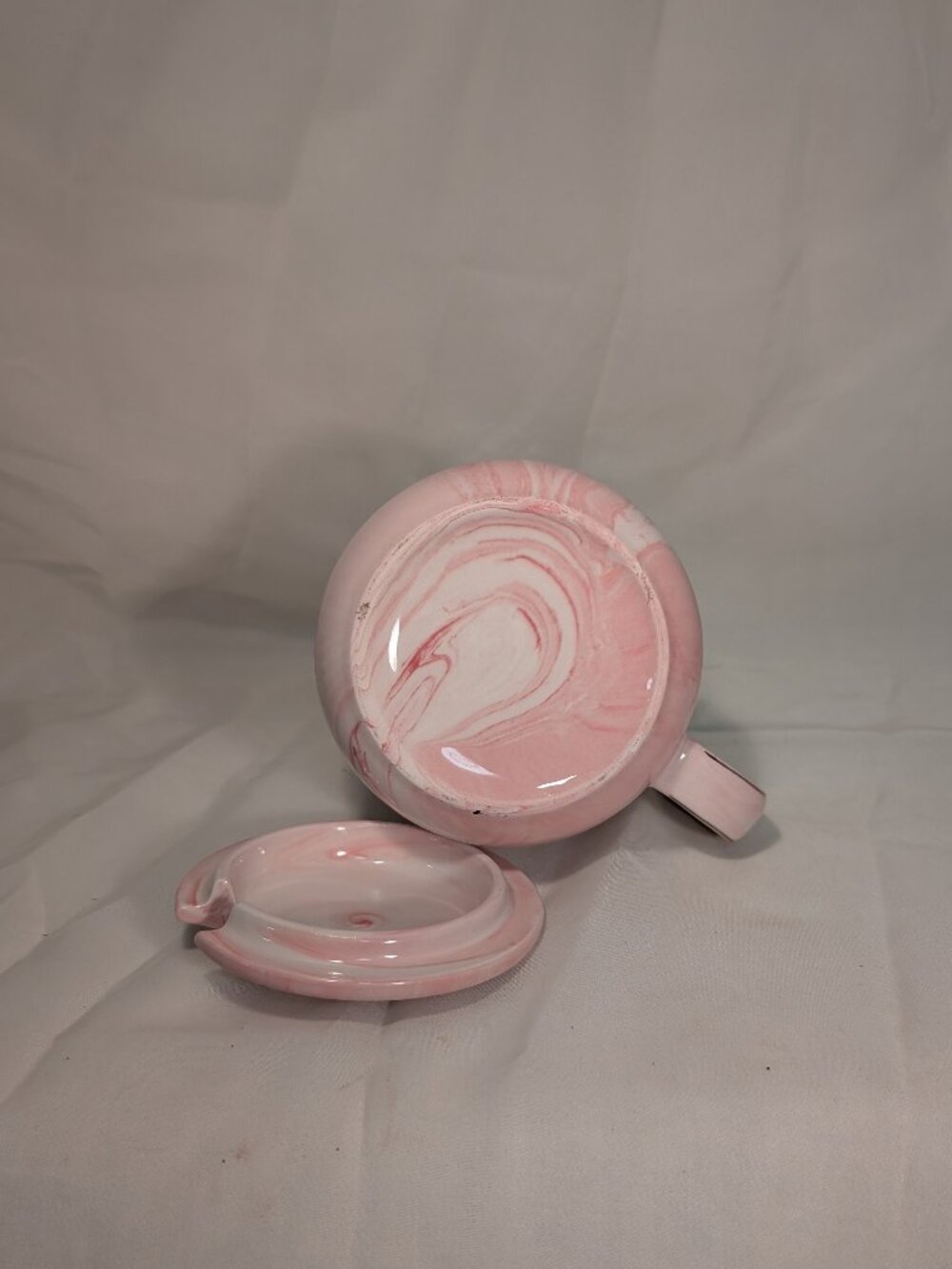 Hand Painted ? Pink Marble “Mrs Always Right” Ceramic Tea /Coffee Mug With Lid - Picture 7 of 7